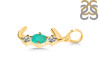 Green Onyx & White Topaz Alphabet J Pendant GRO-RDA-62.