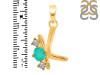 Green Onyx & White Topaz Alphabet K Pendant GRO-RDA-63.