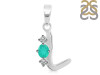 Green Onyx & White Topaz Alphabet L Pendant GRO-RDA-64.