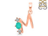 Green Onyx & White Topaz Alphabet M Pendant GRO-RDA-65.