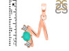 Green Onyx & White Topaz Alphabet M Pendant GRO-RDA-65.
