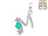 Green Onyx & White Topaz Alphabet M Pendant GRO-RDA-65.