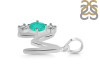 Green Onyx & White Topaz Alphabet M Pendant GRO-RDA-65.