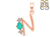 Green Onyx & White Topaz Alphabet N Pendant GRO-RDA-66.