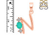 Green Onyx & White Topaz Alphabet N Pendant GRO-RDA-66.