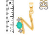 Green Onyx & White Topaz Alphabet N Pendant GRO-RDA-66.