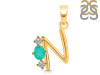Green Onyx & White Topaz Alphabet N Pendant GRO-RDA-66.