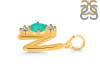 Green Onyx & White Topaz Alphabet N Pendant GRO-RDA-66.