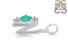 Green Onyx & White Topaz Alphabet N Pendant GRO-RDA-66.
