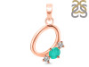 Green Onyx & White Topaz Alphabet O Pendant GRO-RDA-67.