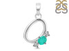 Green Onyx & White Topaz Alphabet O Pendant GRO-RDA-67.
