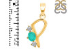 Green Onyx & White Topaz Alphabet P Pendant GRO-RDA-68.