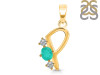 Green Onyx & White Topaz Alphabet P Pendant GRO-RDA-68.