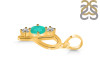 Green Onyx & White Topaz Alphabet P Pendant GRO-RDA-68.