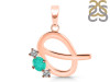 Green Onyx & White Topaz Alphabet Q Pendant GRO-RDA-69.