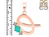 Green Onyx & White Topaz Alphabet Q Pendant GRO-RDA-69.