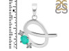 Green Onyx & White Topaz Alphabet Q Pendant GRO-RDA-69.