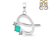 Green Onyx & White Topaz Alphabet Q Pendant GRO-RDA-69.