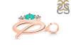 Green Onyx & White Topaz Alphabet Q Pendant GRO-RDA-69.