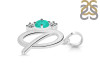 Green Onyx & White Topaz Alphabet Q Pendant GRO-RDA-69.