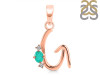 Green Onyx & White Topaz Alphabet G Pendant GRO-RDA-7.