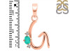 Green Onyx & White Topaz Alphabet G Pendant GRO-RDA-7.