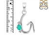 Green Onyx & White Topaz Alphabet G Pendant GRO-RDA-7.