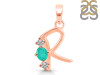 Green Onyx & White Topaz Alphabet R Pendant GRO-RDA-70.