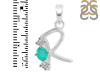 Green Onyx & White Topaz Alphabet R Pendant GRO-RDA-70.