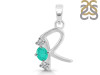 Green Onyx & White Topaz Alphabet R Pendant GRO-RDA-70.