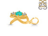 Green Onyx & White Topaz Alphabet R Pendant GRO-RDA-70.