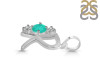 Green Onyx & White Topaz Alphabet R Pendant GRO-RDA-70.