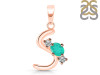 Green Onyx & White Topaz Alphabet S Pendant GRO-RDA-71.