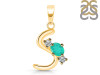 Green Onyx & White Topaz Alphabet S Pendant GRO-RDA-71.