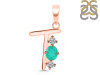 Green Onyx & White Topaz Alphabet T Pendant GRO-RDA-72.