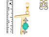 Green Onyx & White Topaz Alphabet T Pendant GRO-RDA-72.