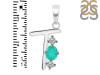 Green Onyx & White Topaz Alphabet T Pendant GRO-RDA-72.