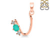 Green Onyx & White Topaz Alphabet U Pendant GRO-RDA-73.