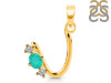 Green Onyx & White Topaz Alphabet U Pendant GRO-RDA-73.