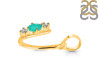 Green Onyx & White Topaz Alphabet U Pendant GRO-RDA-73.