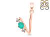 Green Onyx & White Topaz Alphabet V Pendant GRO-RDA-74.