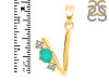 Green Onyx & White Topaz Alphabet V Pendant GRO-RDA-74.