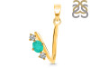 Green Onyx & White Topaz Alphabet V Pendant GRO-RDA-74.