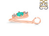 Green Onyx & White Topaz Alphabet V Pendant GRO-RDA-74.