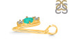 Green Onyx & White Topaz Alphabet V Pendant GRO-RDA-74.