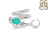 Green Onyx & White Topaz Alphabet W Pendant GRO-RDA-75.