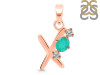 Green Onyx & White Topaz Alphabet X Pendant GRO-RDA-76.
