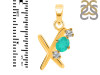 Green Onyx & White Topaz Alphabet X Pendant GRO-RDA-76.