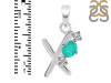 Green Onyx & White Topaz Alphabet X Pendant GRO-RDA-76.