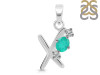 Green Onyx & White Topaz Alphabet X Pendant GRO-RDA-76.